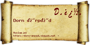 Dorn Árpád névjegykártya