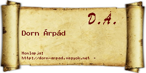 Dorn Árpád névjegykártya