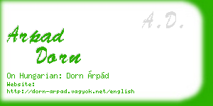arpad dorn business card