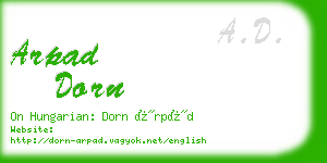 arpad dorn business card